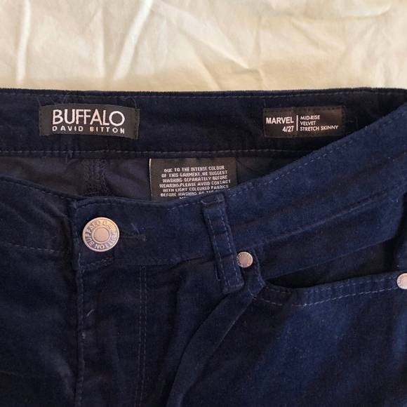 Worn once BUFFALO Stretch Velvet Navy Skinny Pants - Picture 4 of 6